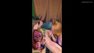 Worshipping his cock after date night